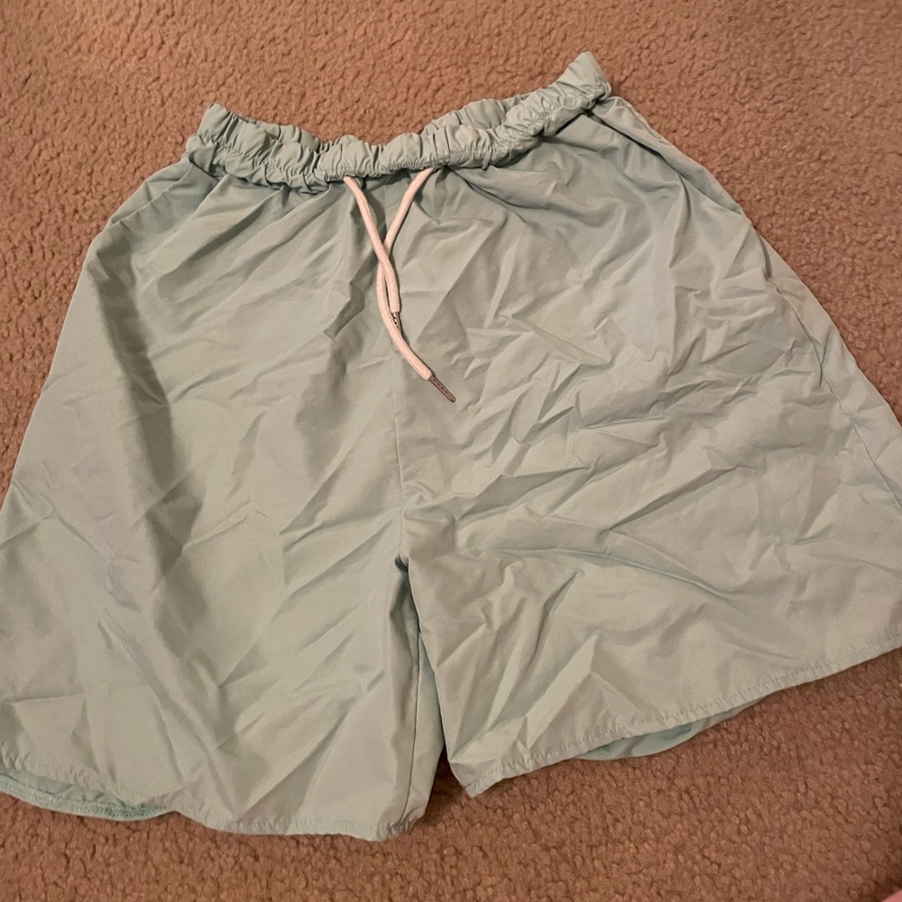 blue swim shorts